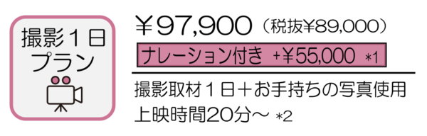 撮影１日プラン_ナレありオプション表示